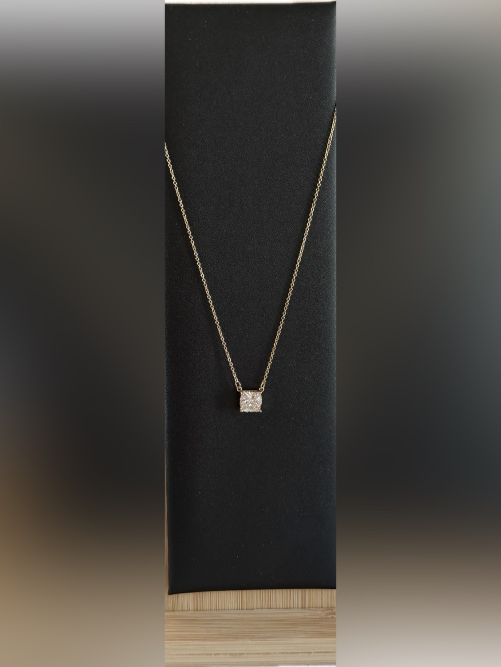 9” ALDO Gold-Tone Square CZ Pendant Necklace